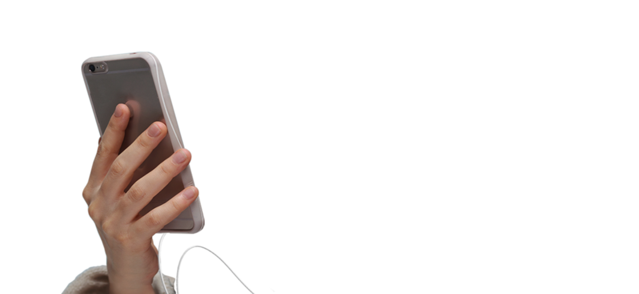 Hand holding smartphone